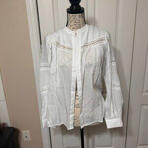 NWT Matilda Jane Good Hart Lydia Blouse Eyelet Cutout button up size large
